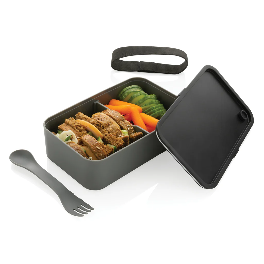Lunchlåda med skedgaffel i GRS återvunnen PP - Bild 3