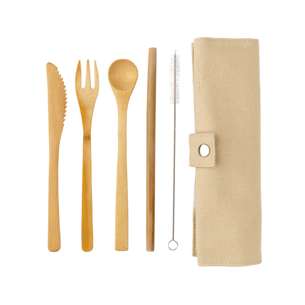 Återanvändningsbart bestick-set i bambu - Bild 4