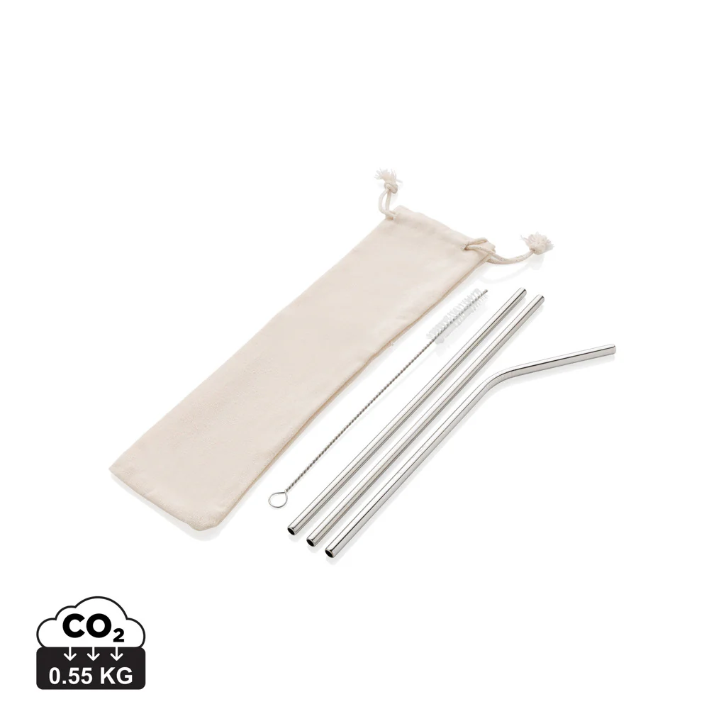 3-pack återanvändningsbara sugrör i stainless steel - Bild 2