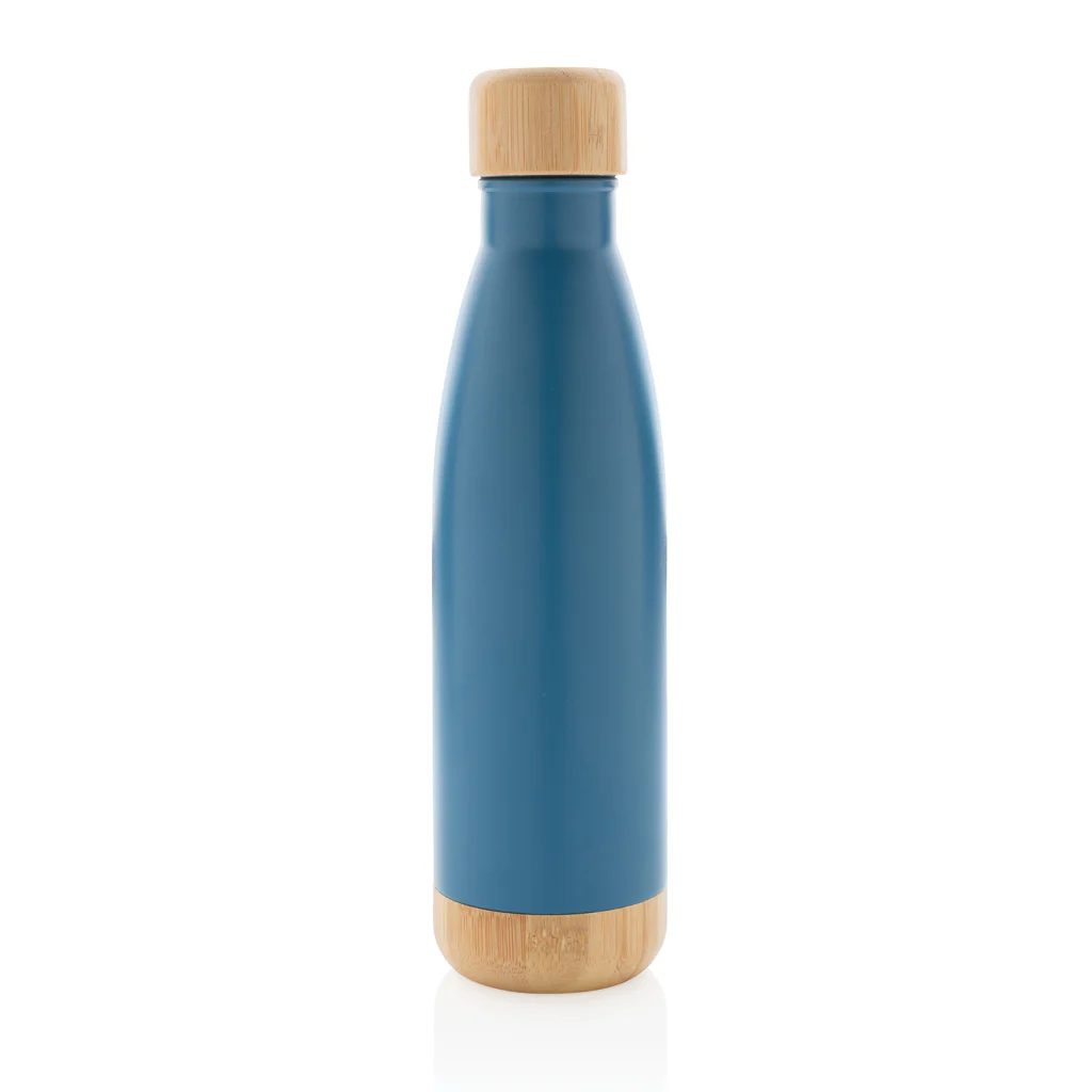Vakuum stainless steel flaska med kork och botten i bambu - Bild 9
