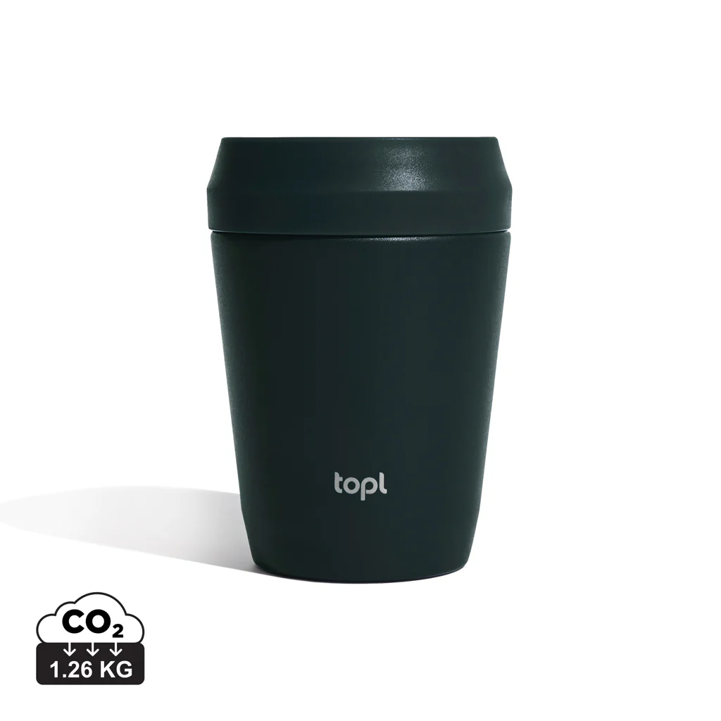 Topl To Go-glas i återvunnet stål Patenterat 360-lock 235 ml