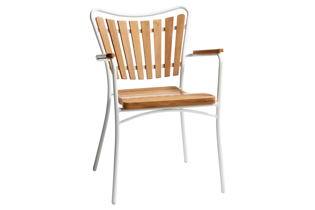 Teakstol med aluminium - Bild 5